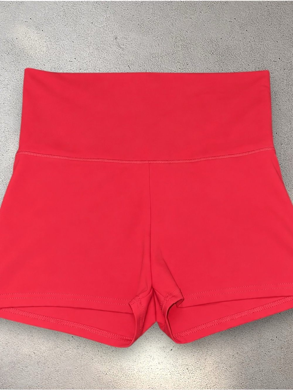 Women's Red High-Waist Biker Shorts